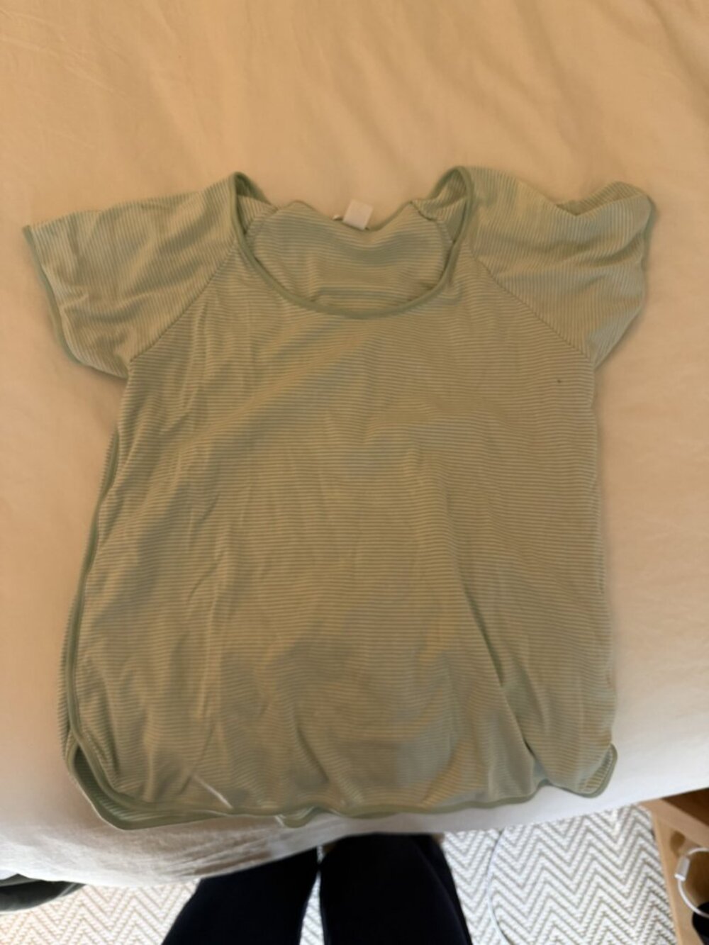 LAKE Green Stripe Short Sleeve Pajama Top S